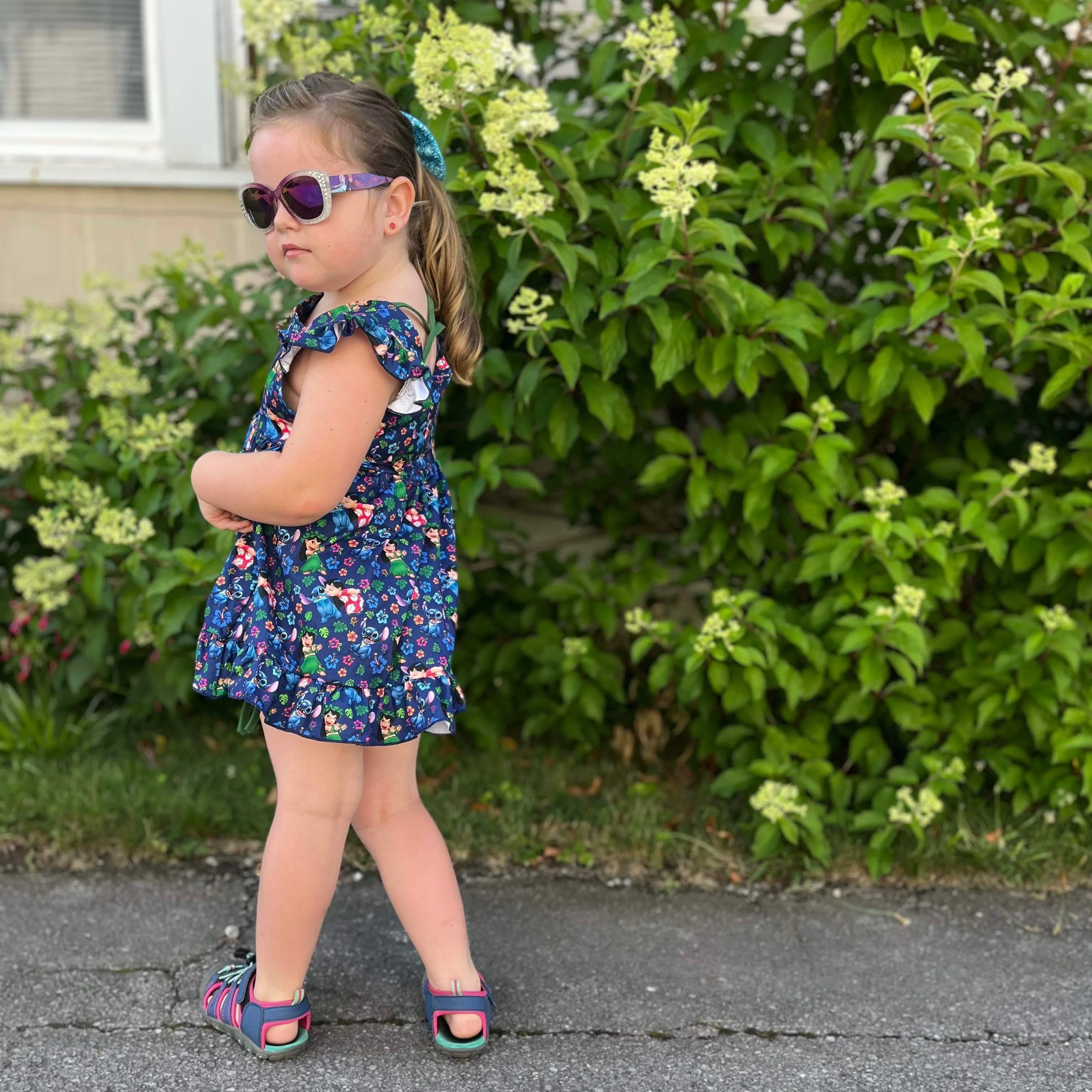 Tropical Alien Cross Back Tunic and Shorts Set