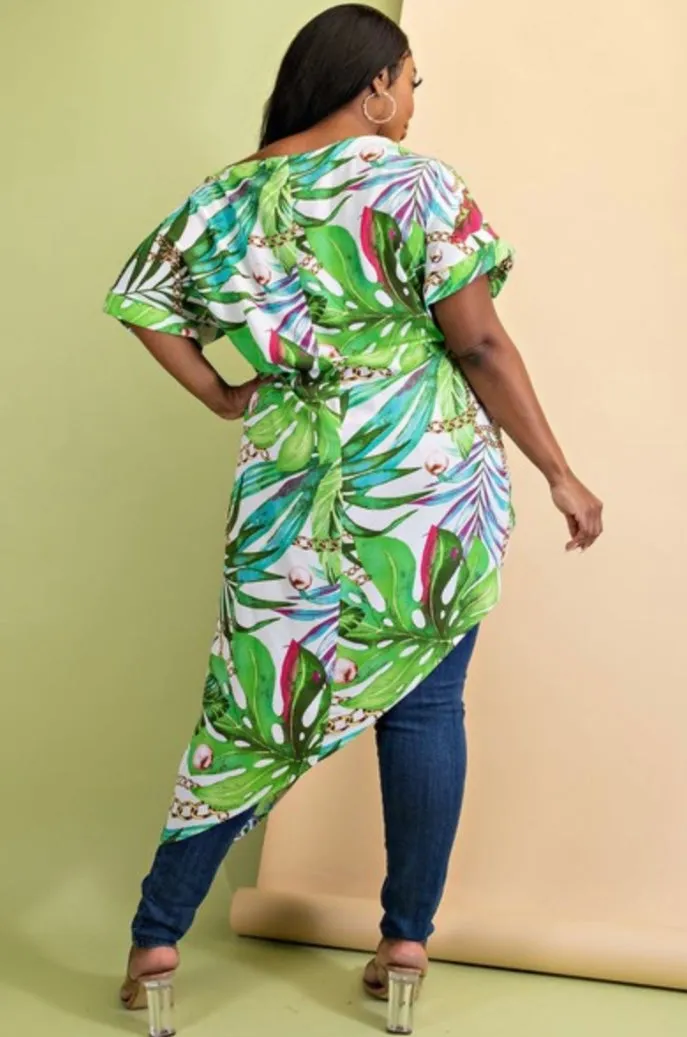 Tropical Chain Printed Tunic - Plus