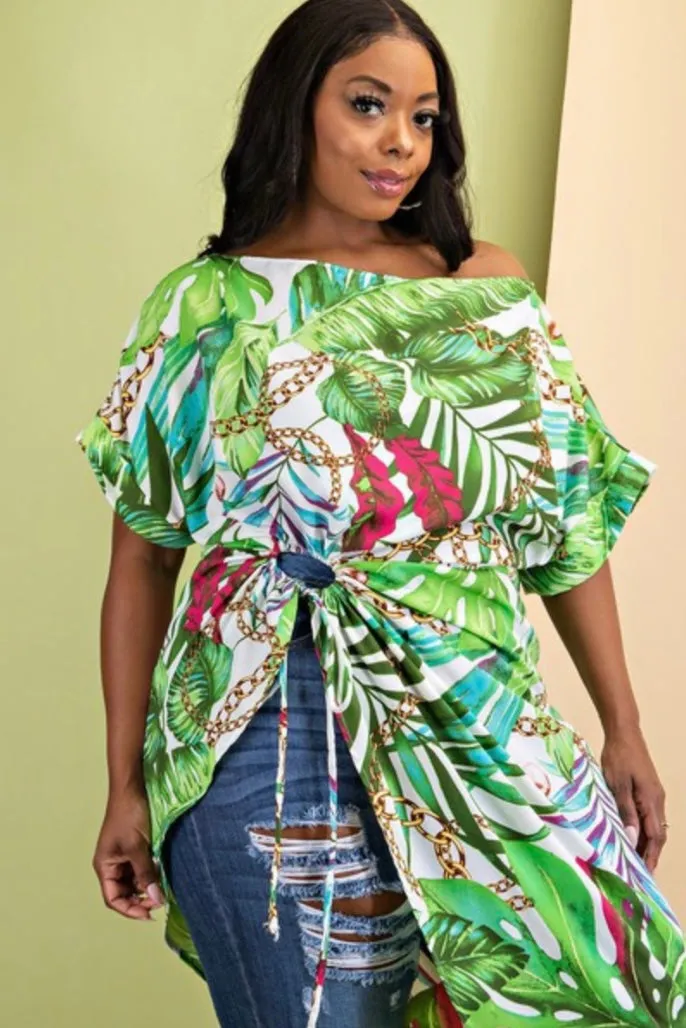 Tropical Chain Printed Tunic - Plus