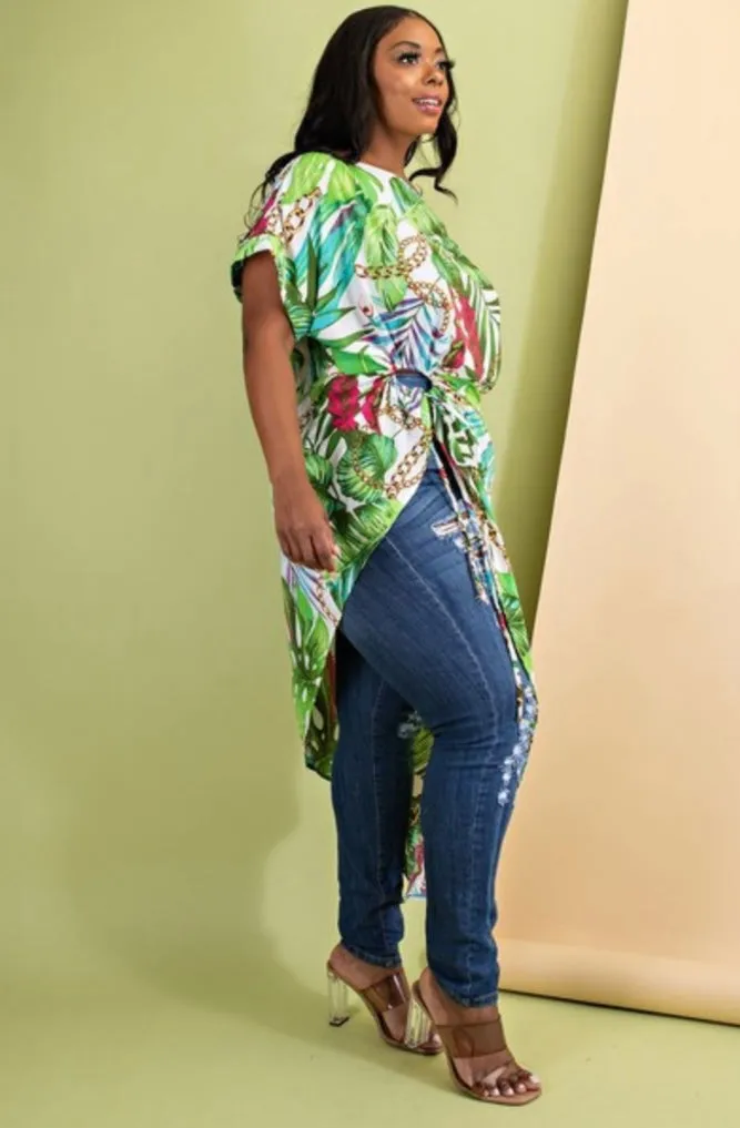 Tropical Chain Printed Tunic - Plus