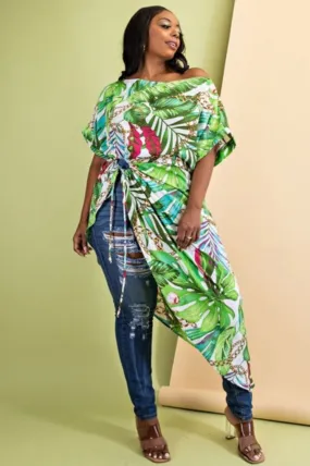 Tropical Chain Printed Tunic - Plus