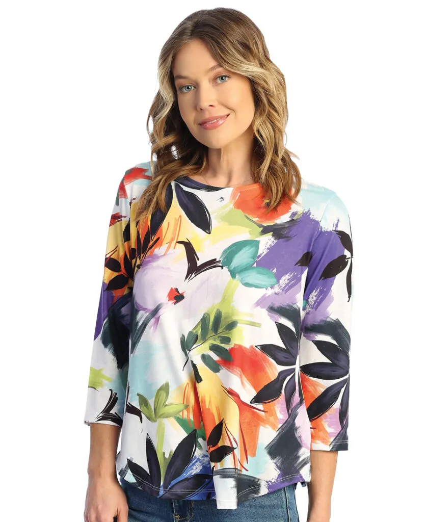 Tropical Round Hem Top