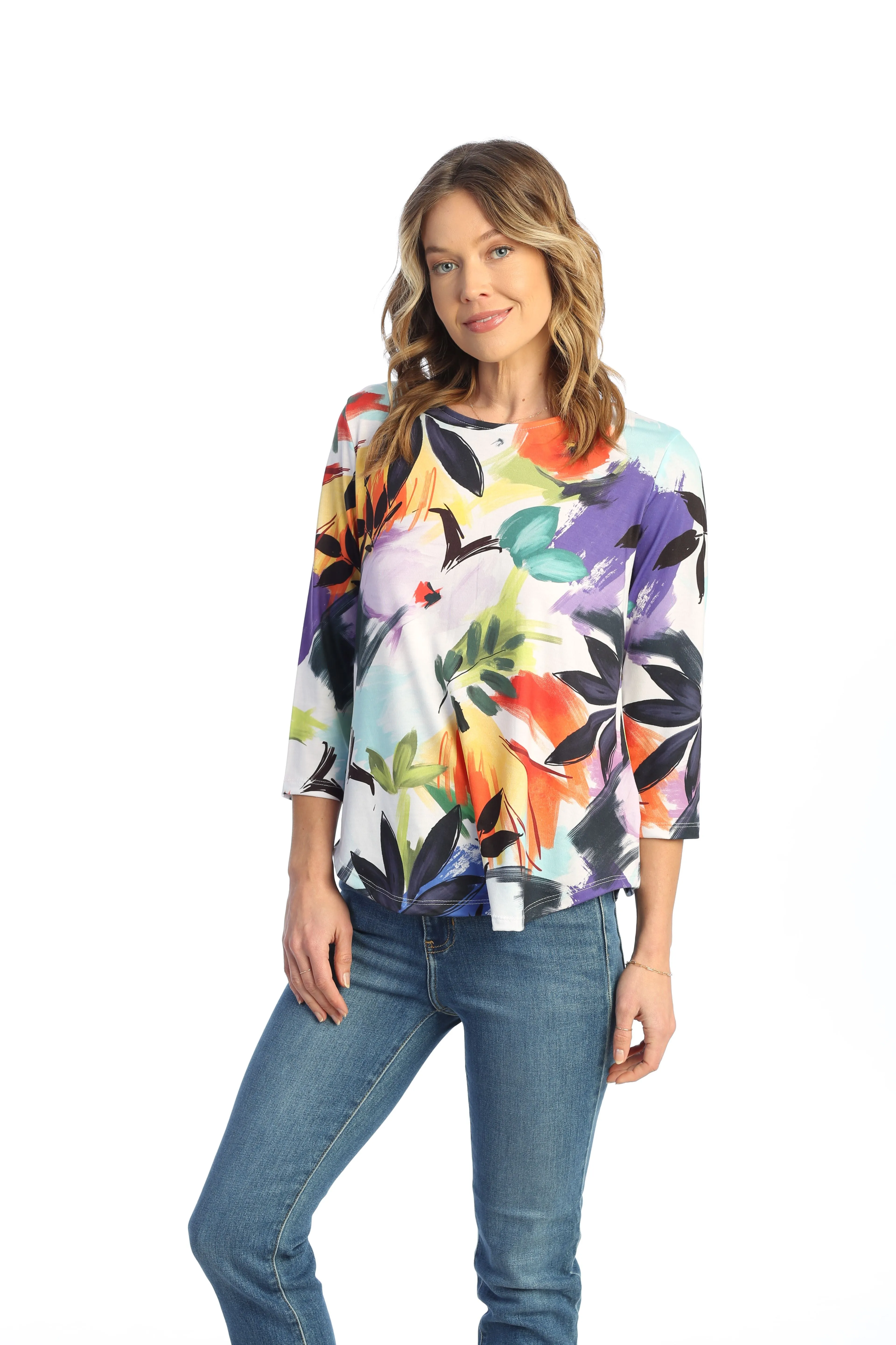 Tropical Round Hem Top