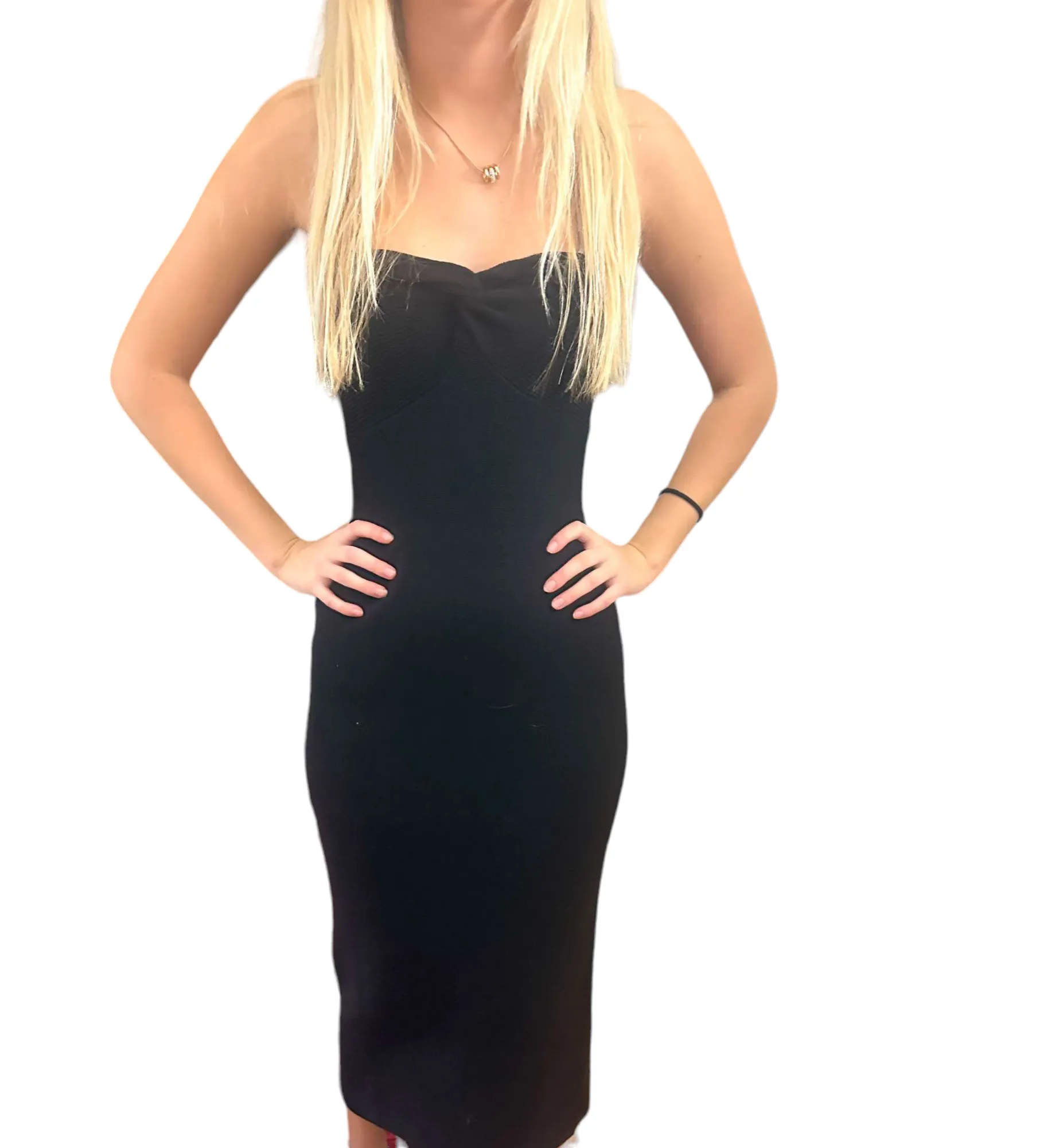 Twist Front Bow Maxi Dress in Classic Black