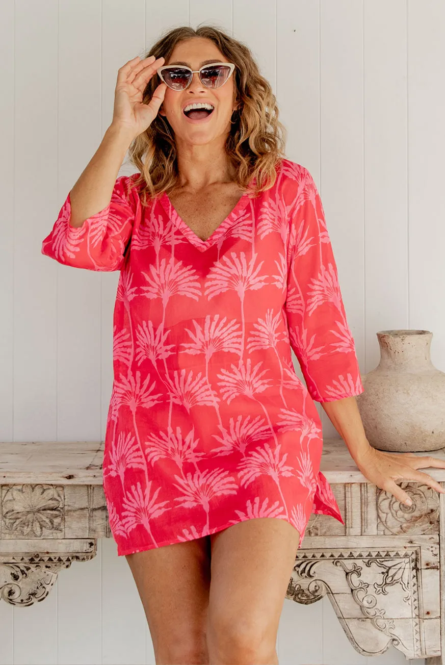 Umbrella Palm Cotton Beach Tunic