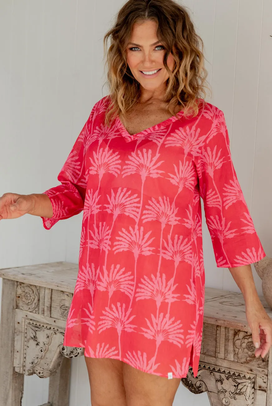 Umbrella Palm Cotton Beach Tunic