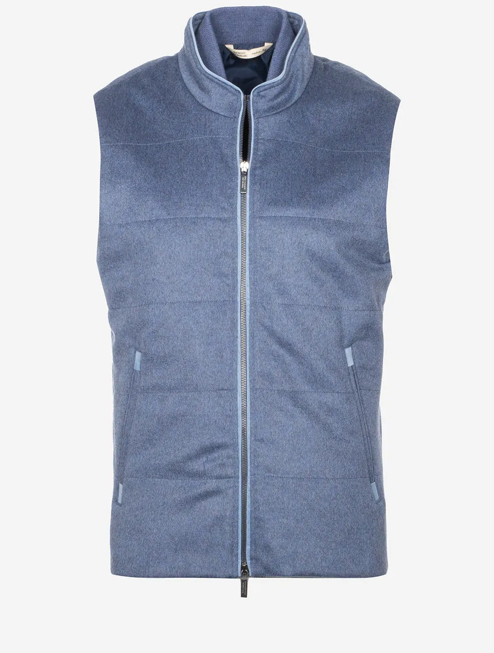 Vest Knit Sides Light Blue