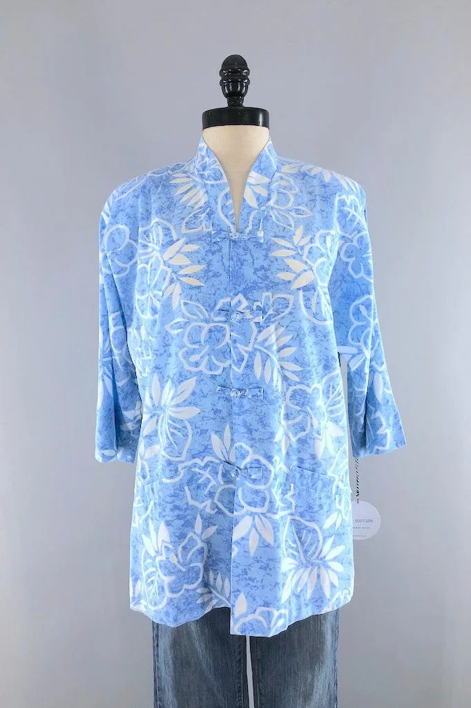 Vintage Sky Blue Asian Tunic