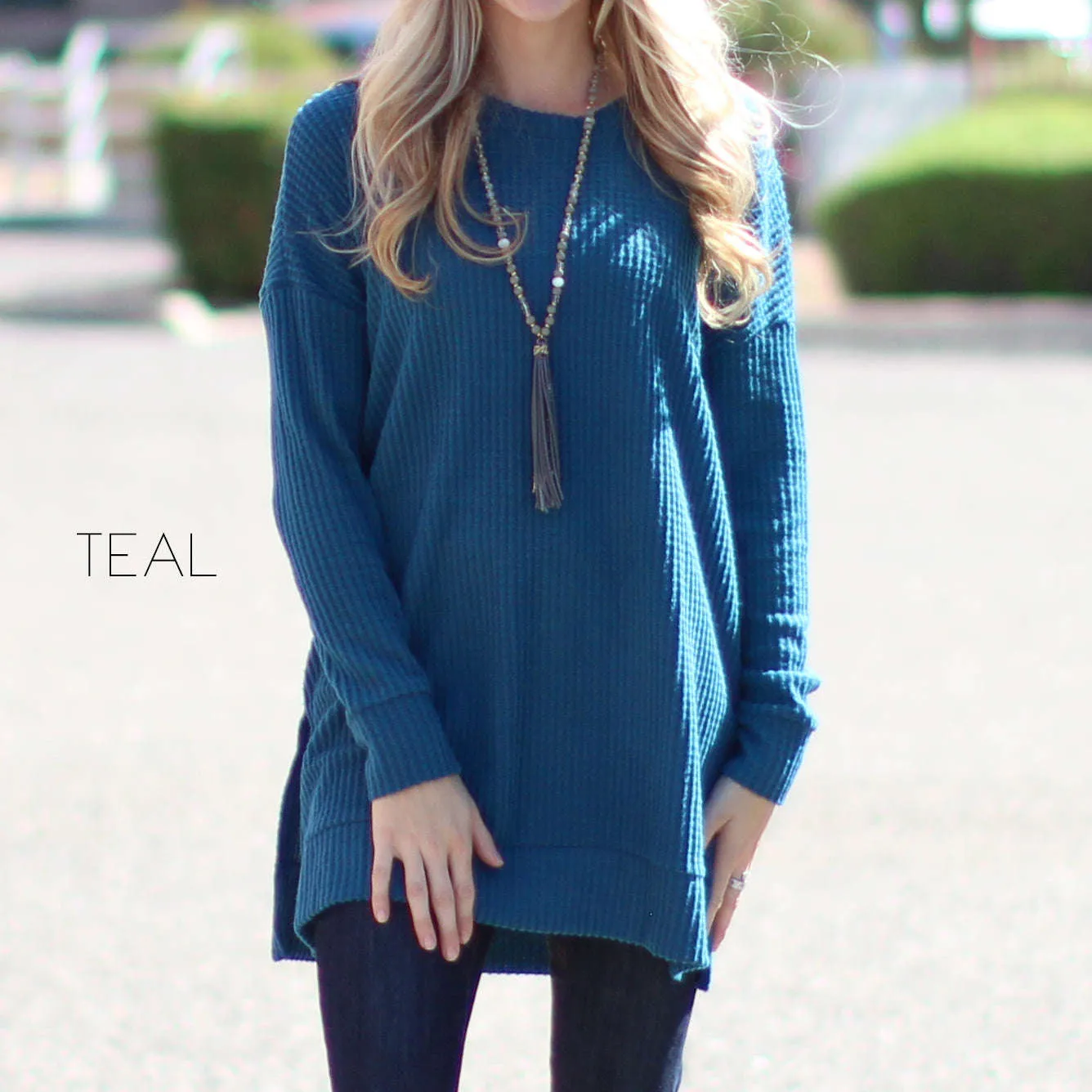 Waffle Side Slit Tunic | S-XL