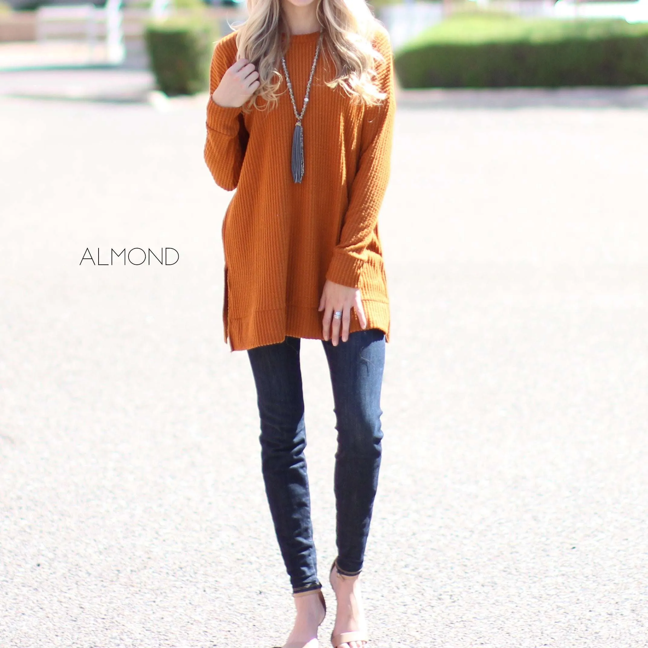 Waffle Side Slit Tunic | S-XL