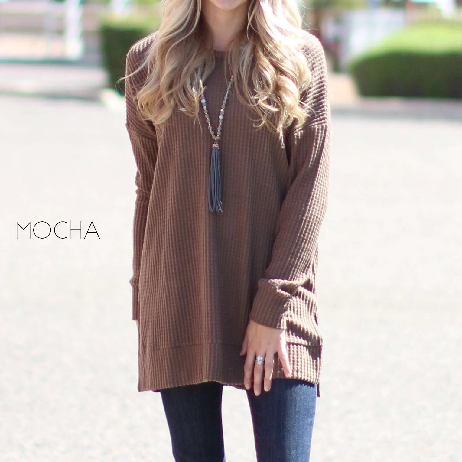 Waffle Side Slit Tunic | S-XL