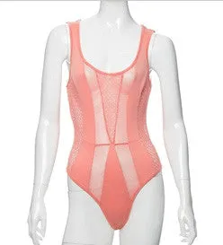 We Mesh Bodysuit (CORAL)