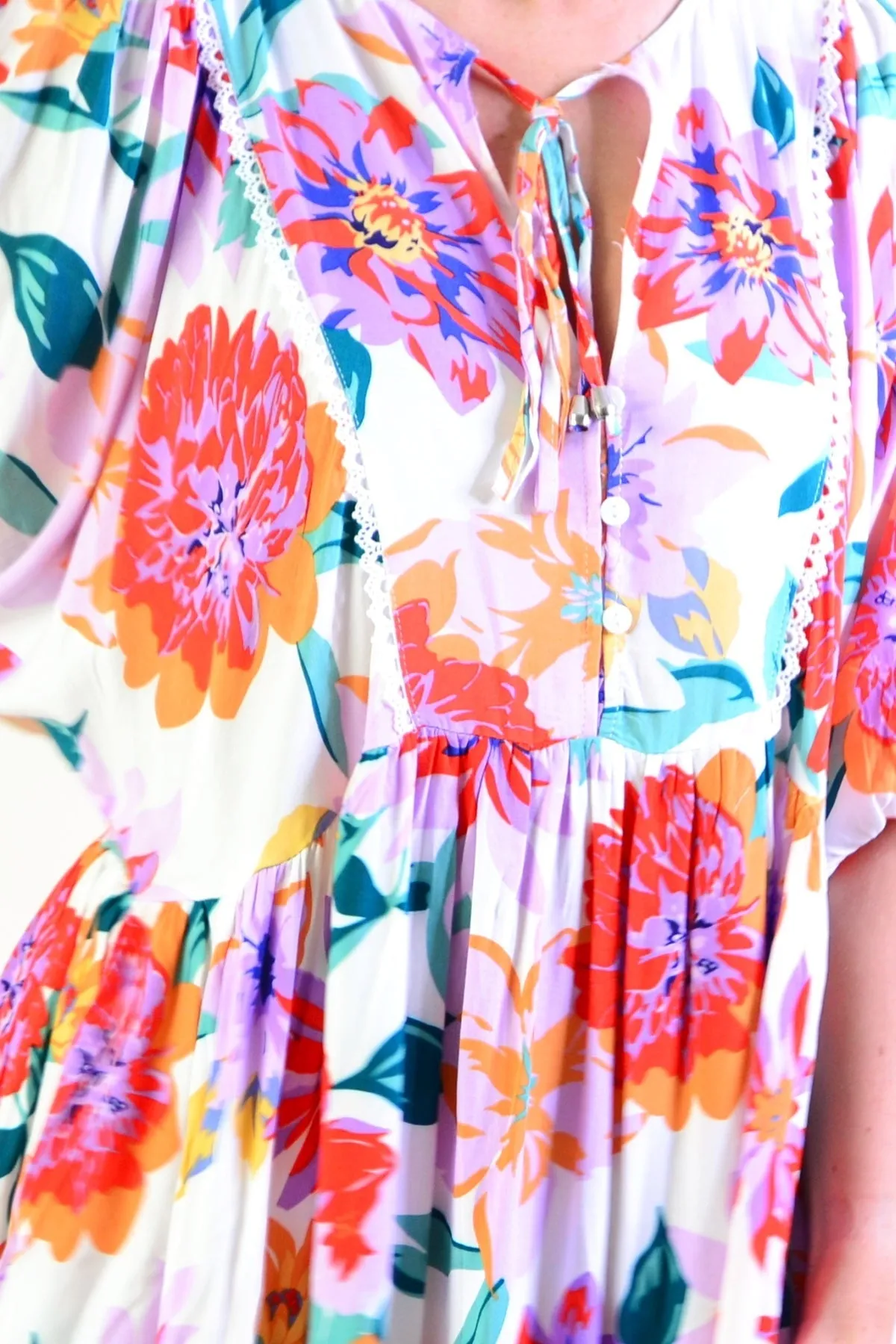 White Tropical Garden Dress Tunic