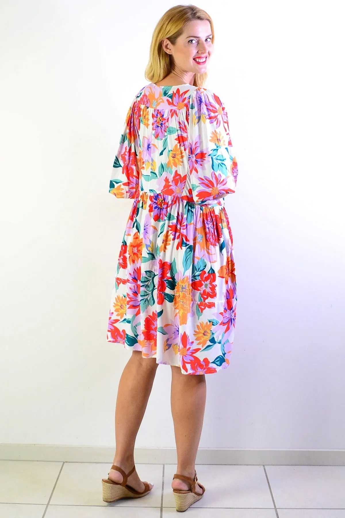 White Tropical Garden Dress Tunic