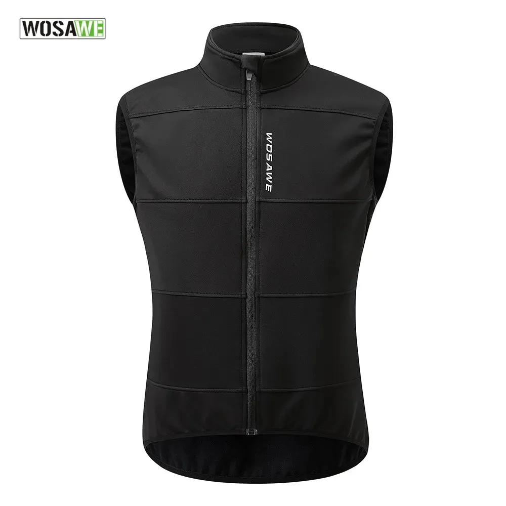 Winter Cycling Vest Warm Up Ciclismo Sleeveless Bike Bicycle Jacket MTB Coat Windproof Cycling Clothing Gilet no pockets