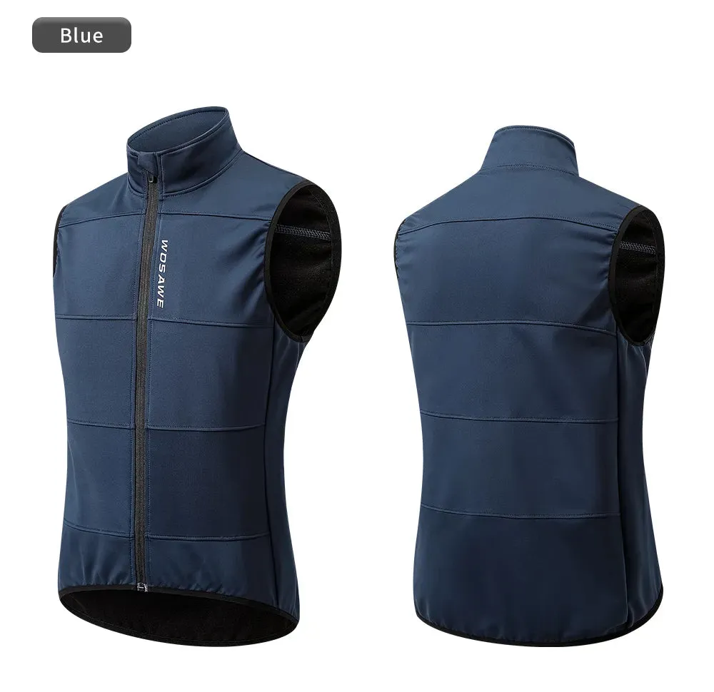 Winter Cycling Vest Warm Up Ciclismo Sleeveless Bike Bicycle Jacket MTB Coat Windproof Cycling Clothing Gilet no pockets