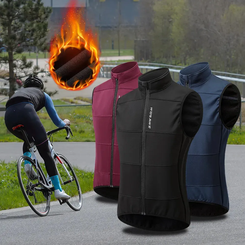 Winter Cycling Vest Warm Up Ciclismo Sleeveless Bike Bicycle Jacket MTB Coat Windproof Cycling Clothing Gilet no pockets