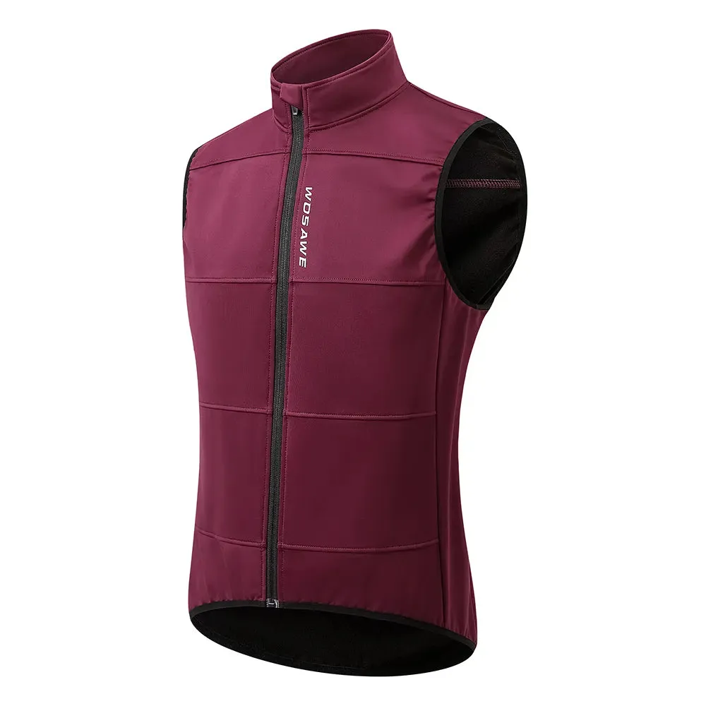 Winter Cycling Vest Warm Up Ciclismo Sleeveless Bike Bicycle Jacket MTB Coat Windproof Cycling Clothing Gilet no pockets