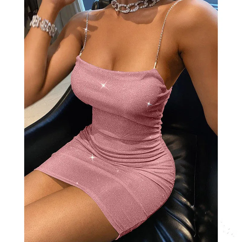 Women Fashion Spaghetti Strap Mini Dress Slip Dress