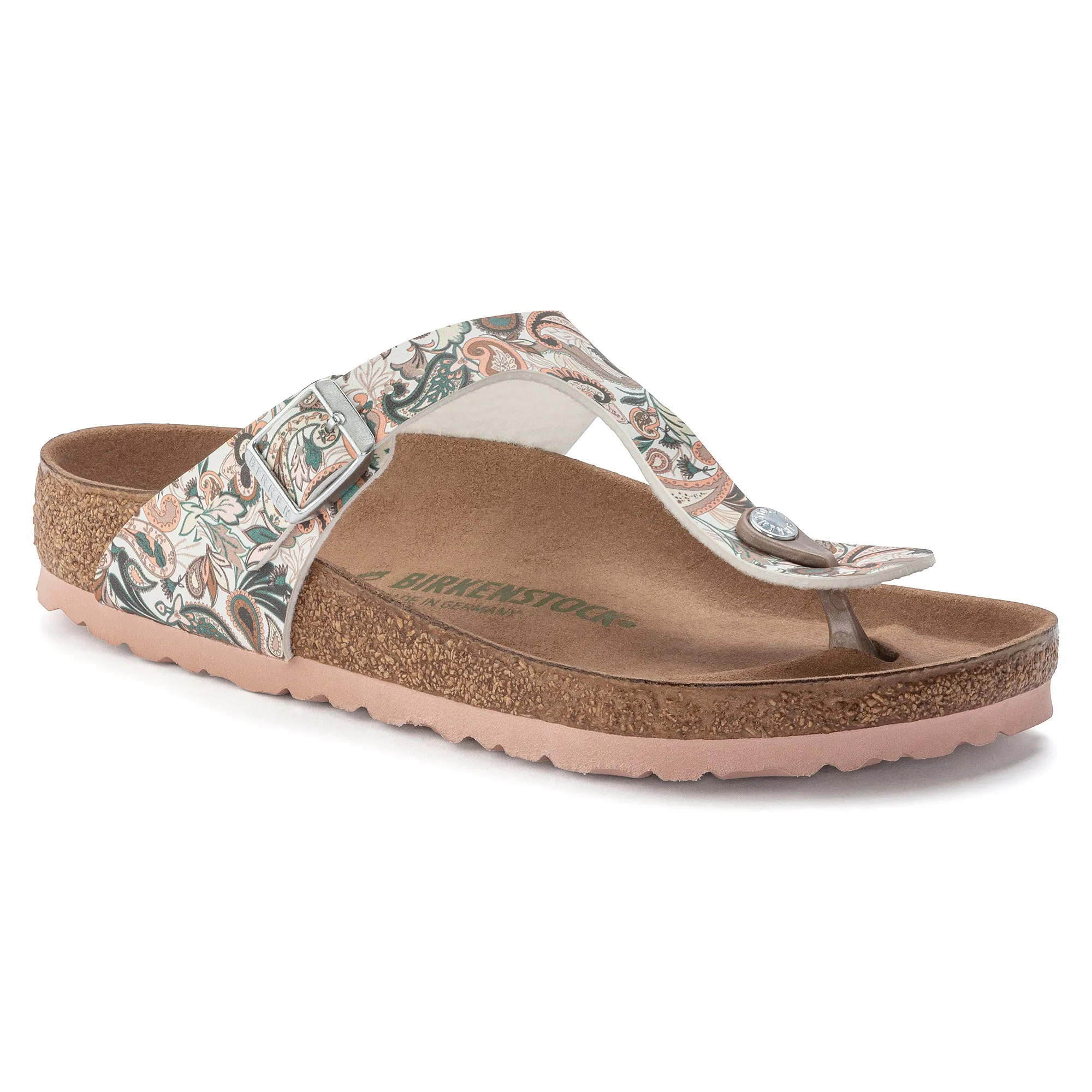 Women's Birkenstock Gizeh Vegan Birko-Flor Color: Paisley Light Rose