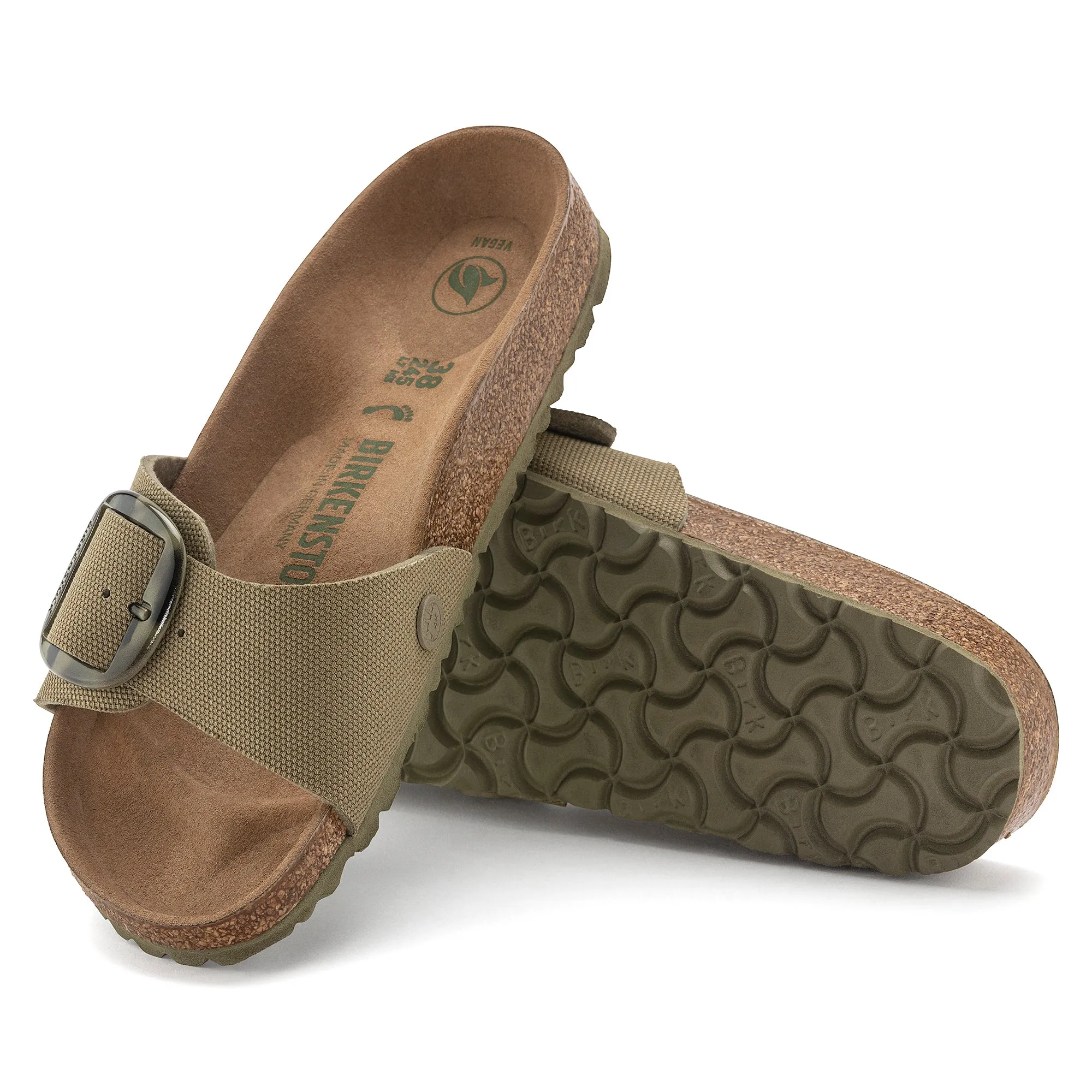 Women's Birkenstock Madrid Vegan Big Buckle Textile Color: Faded Khaki