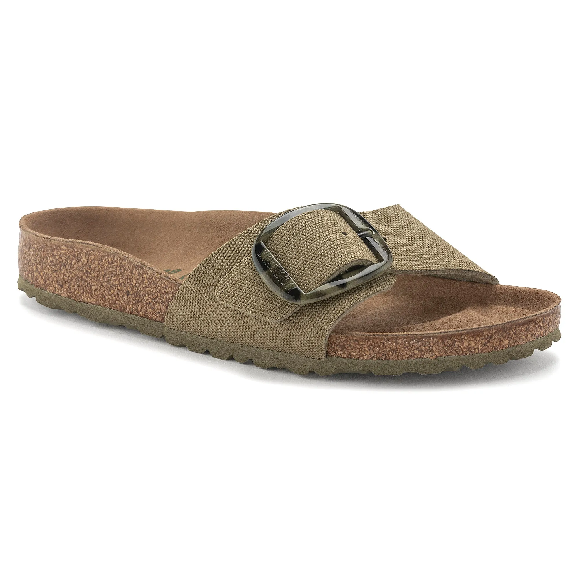 Women's Birkenstock Madrid Vegan Big Buckle Textile Color: Faded Khaki