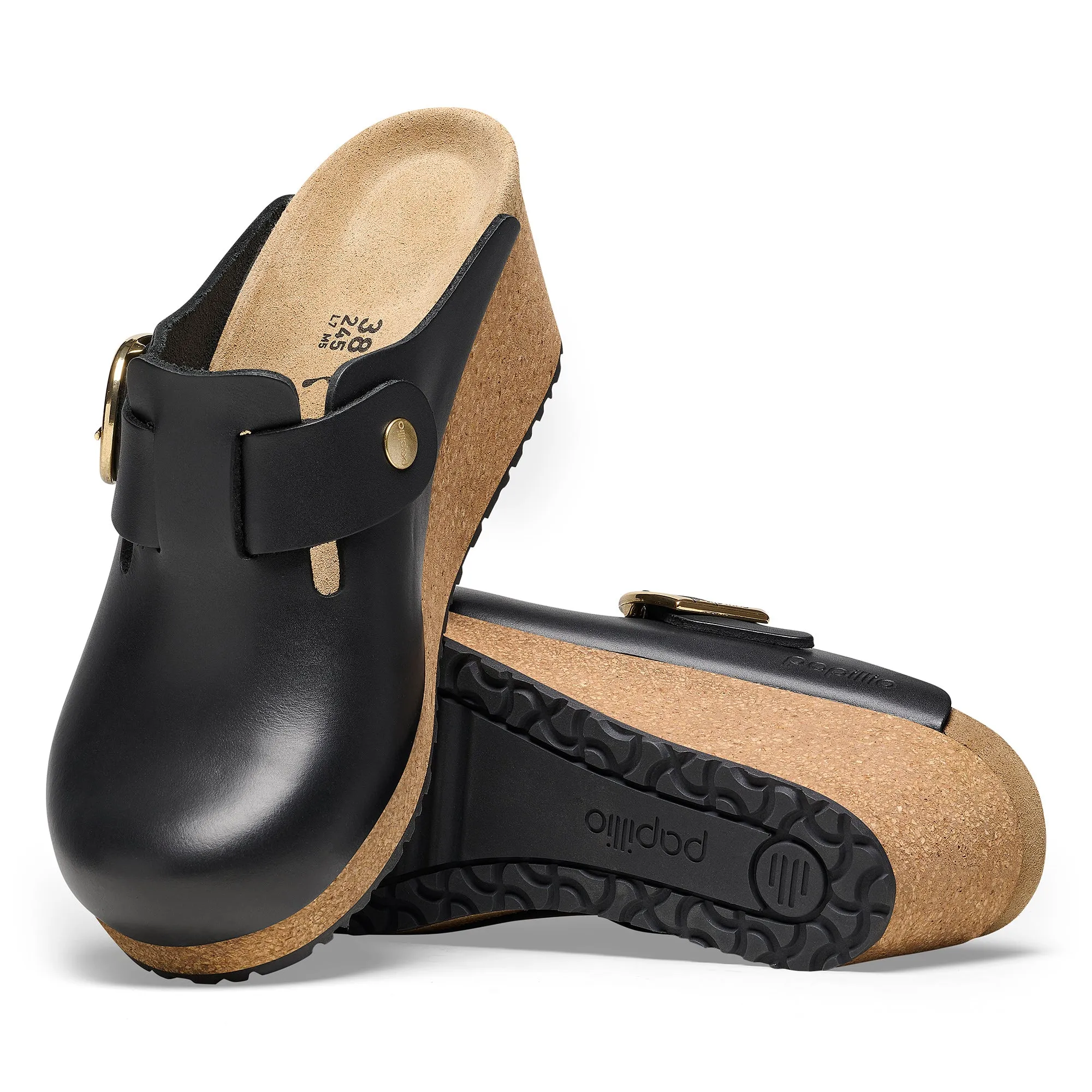 Women's Birkenstock Papillio Fanny Ring-Buckle Leather Color: Black