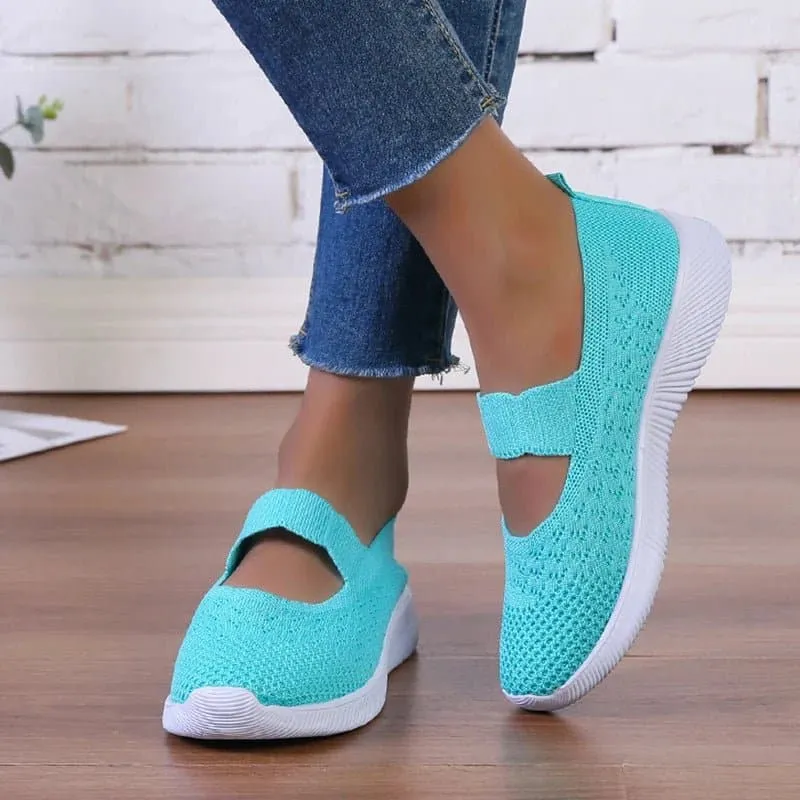 Women's Breathable Slip-On Soft Bottom Sneakers - Fashionable Casual Shoes