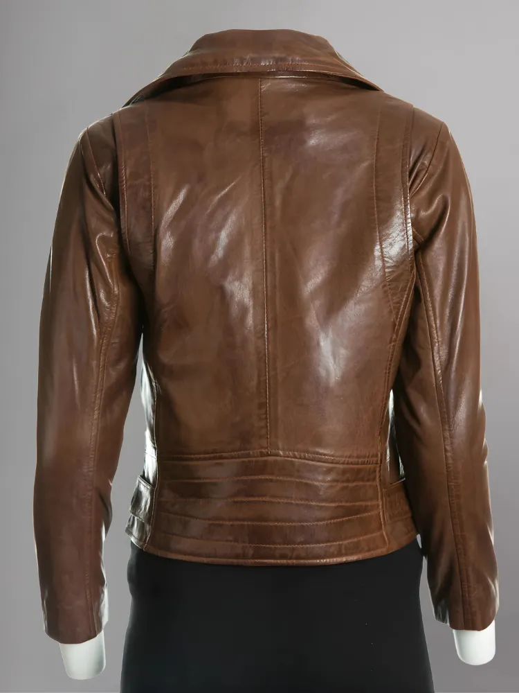 Women’s Brown Vintage Biker Leather Jacket