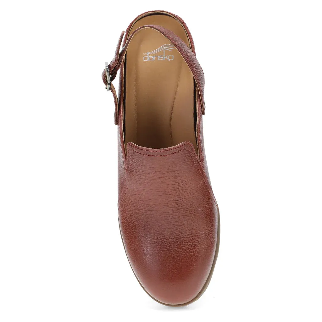 Women's Dansko Sheridan Mule Color: Brick Waterproof Milled