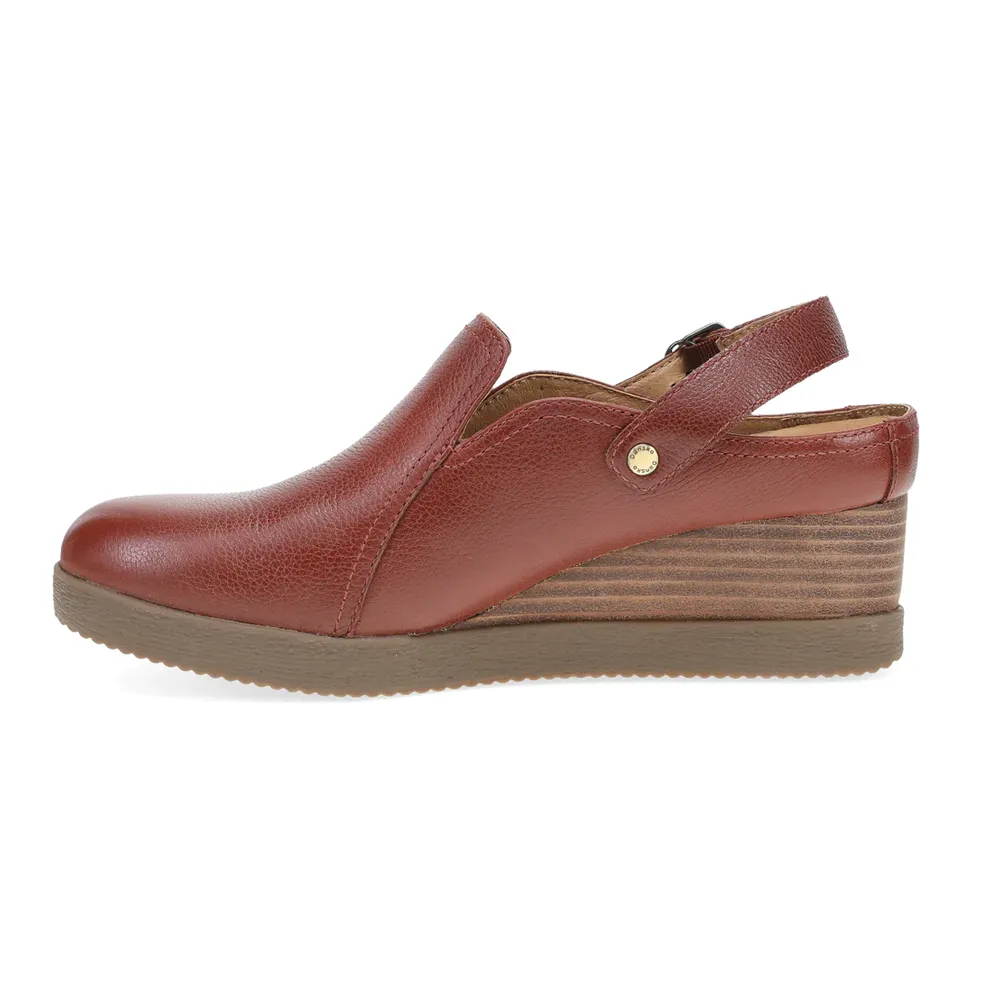 Women's Dansko Sheridan Mule Color: Brick Waterproof Milled