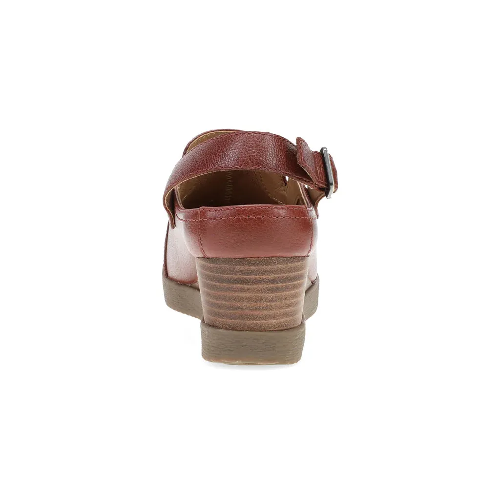 Women's Dansko Sheridan Mule Color: Brick Waterproof Milled