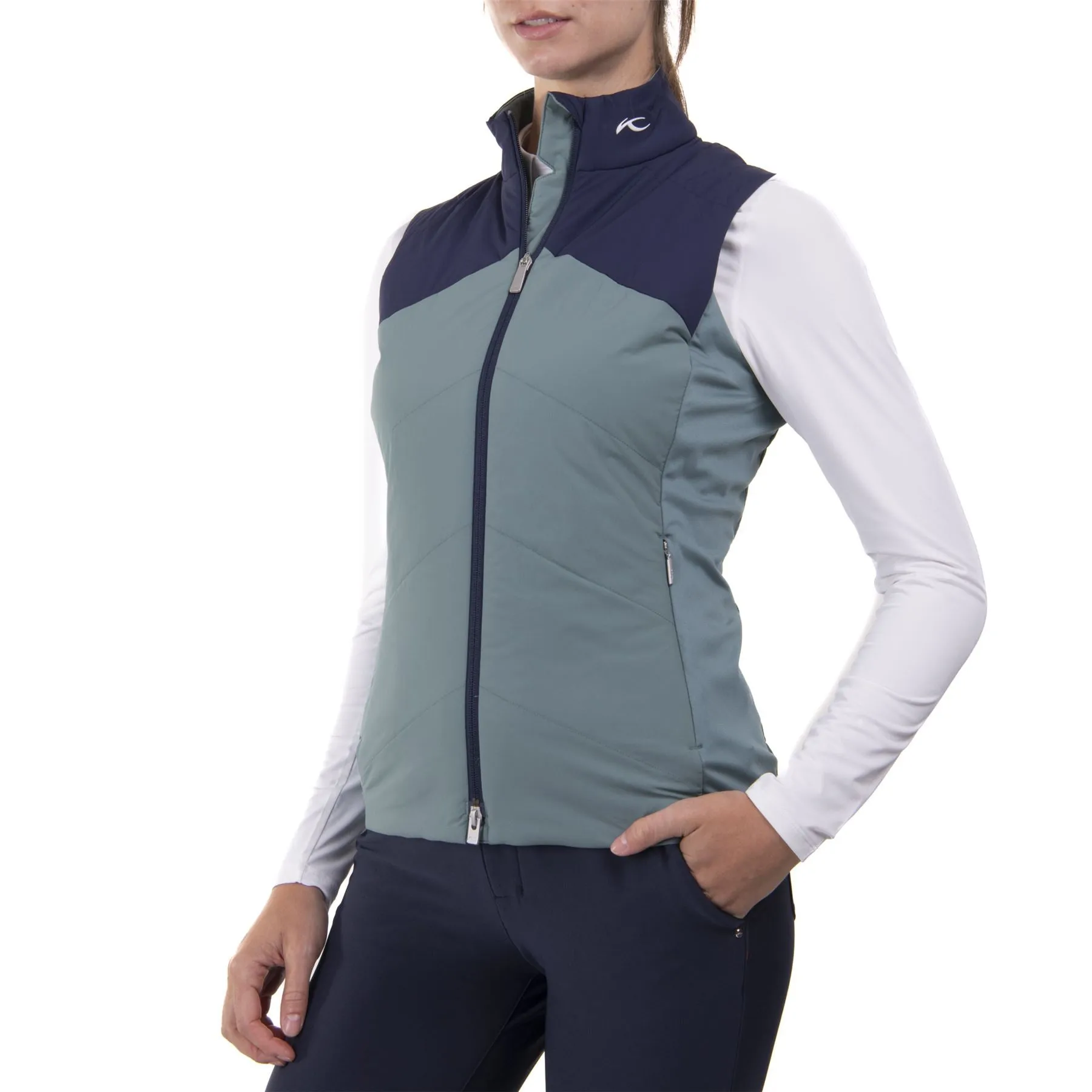 Womens Raditation Full Zip Regular Fit Gilet Patina - AW23