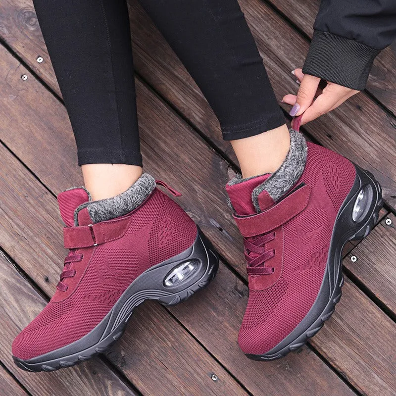 Women's winter thermal plush fashion joker velcro boots CL