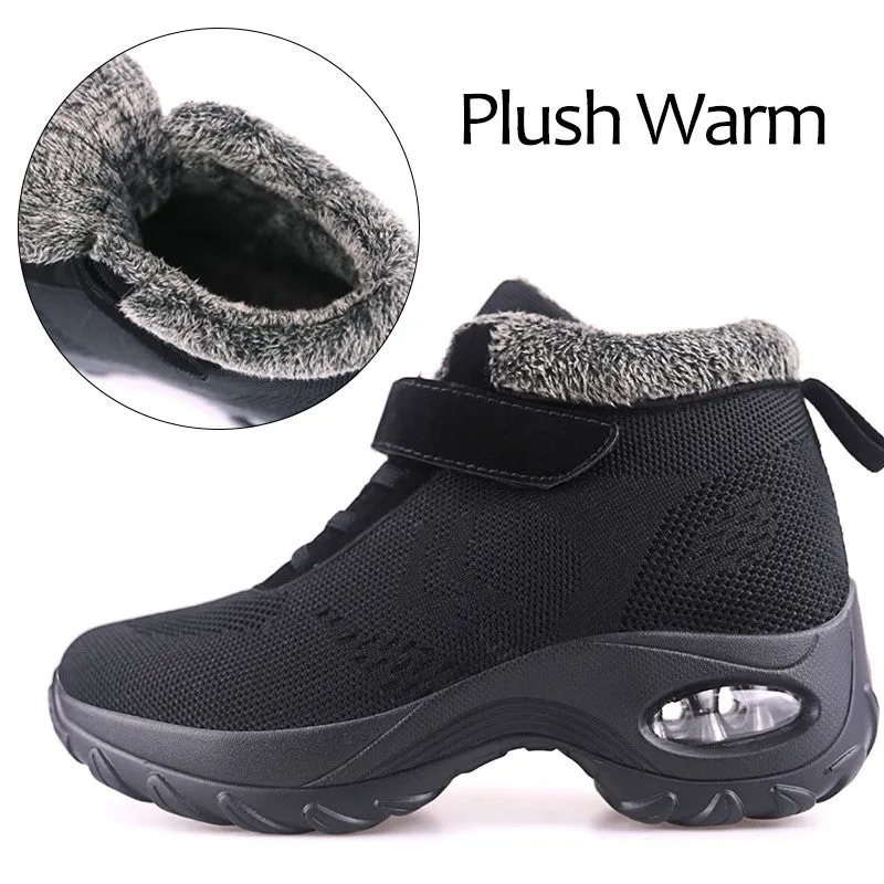 Women's winter thermal plush fashion joker velcro boots CL