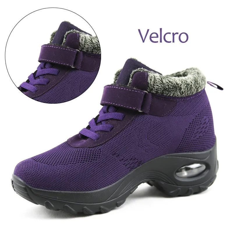 Women's winter thermal plush fashion joker velcro boots CL