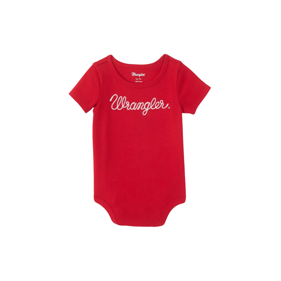 Wrangler Kid's Baby Girls Wrangler Onesie Red Bodysuit