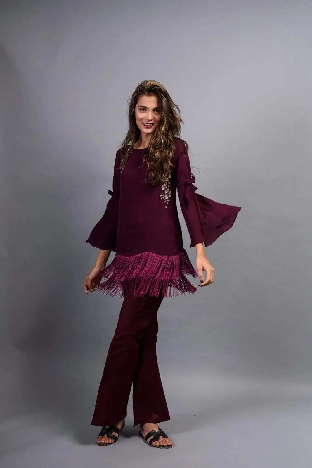 Yasmin Zaman - Plum Garnet - Pure Silk - 1 Piece