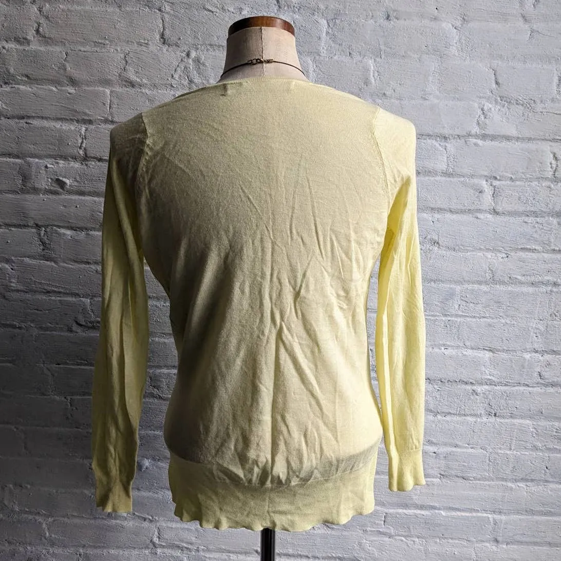 ZARA Oversize Sheer Knit Pastel Yellow Sweater Breezy Longline Longsleeve Top