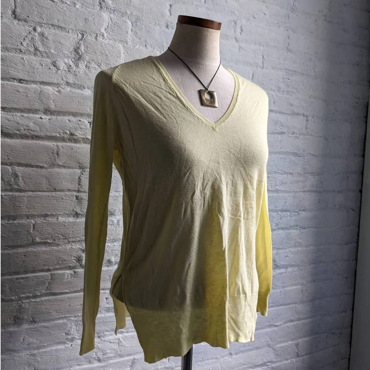 ZARA Oversize Sheer Knit Pastel Yellow Sweater Breezy Longline Longsleeve Top