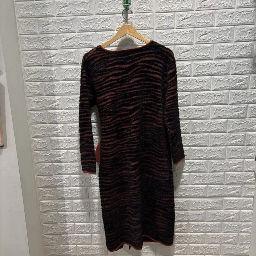 Zebra Print Sweater Wrap Dress